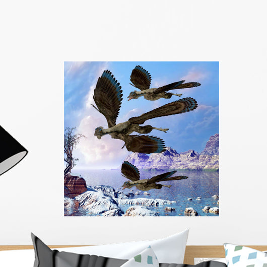 Archaeopteryx Birds Fly near Wall Decal