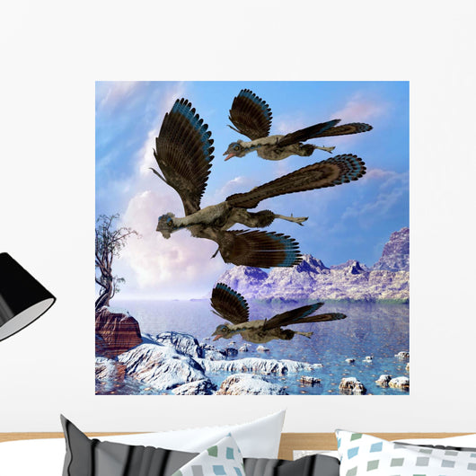 Archaeopteryx Birds Fly near Wall Decal