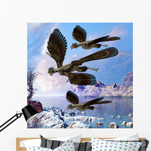 Archaeopteryx Birds Fly near Wall Decal