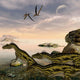 Deltadromeus Dinosaurs Search Shoreline Wall Decal