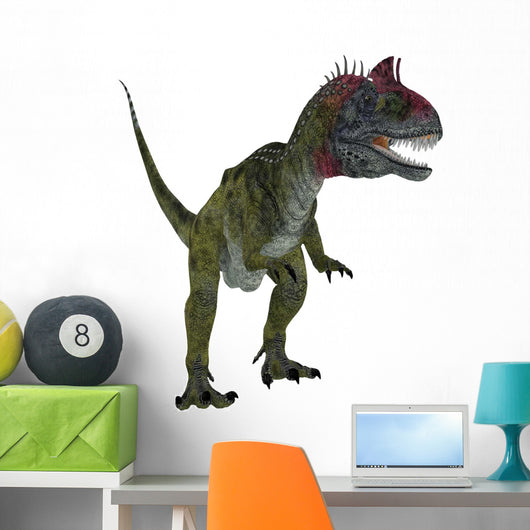 Cryolophosaurus Dinosaur White Wall Decal Design 3