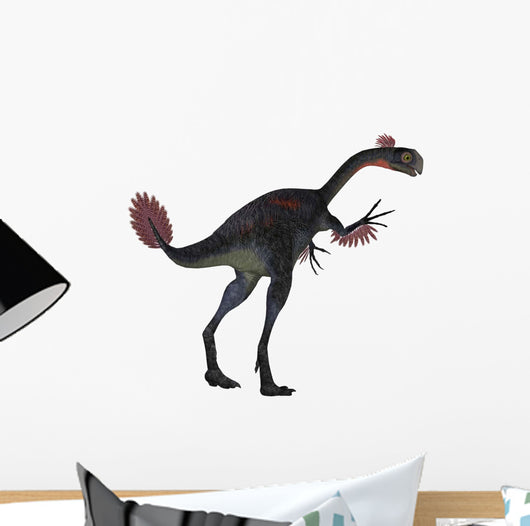 Gigantoraptor Dinosaur White Wall Decal Design 4