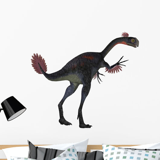 Gigantoraptor Dinosaur White Wall Decal Design 4