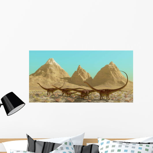Herd Diplodocus Dinosaurs Migrating Wall Decal