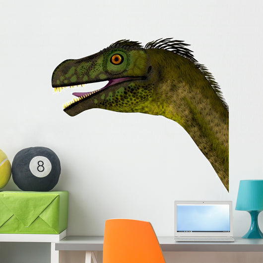 Close-up Ornitholestes Dinosaur Head Wall Decal
