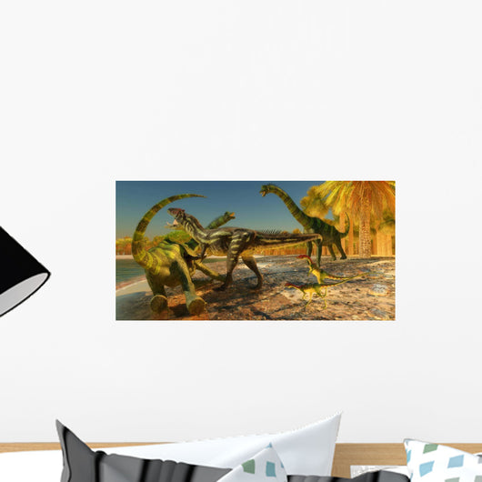 Allosaurus Dinosaur Brings down Wall Decal