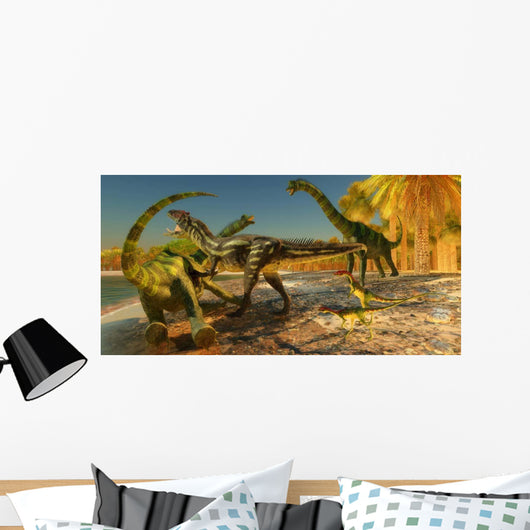 Allosaurus Dinosaur Brings down Wall Decal
