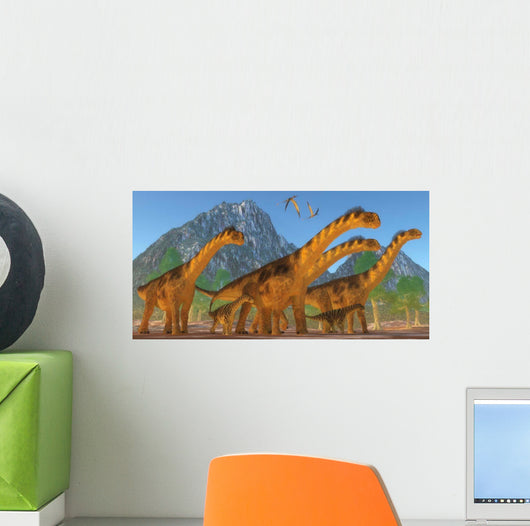 Camarasaurus Sauropod Dinosaur Herd Wall Decal