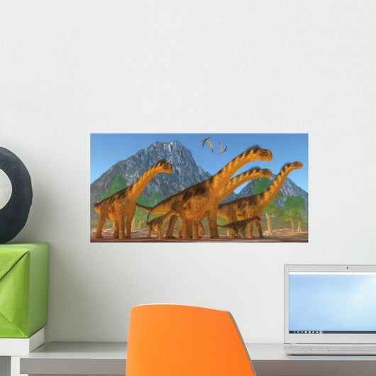 Camarasaurus Sauropod Dinosaur Herd Wall Decal