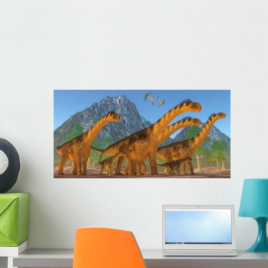 Camarasaurus Sauropod Dinosaur Herd Wall Decal