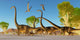 Herd Omeisaurus Dinosaurs Traveling Wall Decal