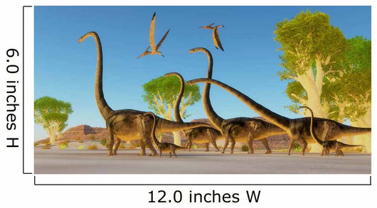 Herd Omeisaurus Dinosaurs Traveling Wall Decal