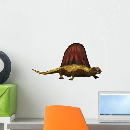 Dimetrodon Reptile White Wall Decal
