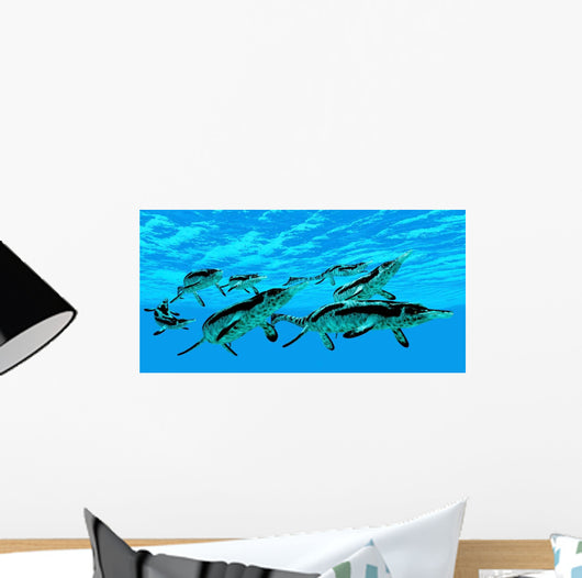 Cymbospondylus Ichthyosaurs Swim Together Wall Decal