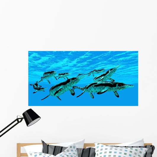 Cymbospondylus Ichthyosaurs Swim Together Wall Decal