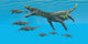 Large Nothosaurus Reptile Preys Wall Decal