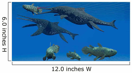 Shonisaurus Ichthyosaur Stabs Coelacanth Wall Decal