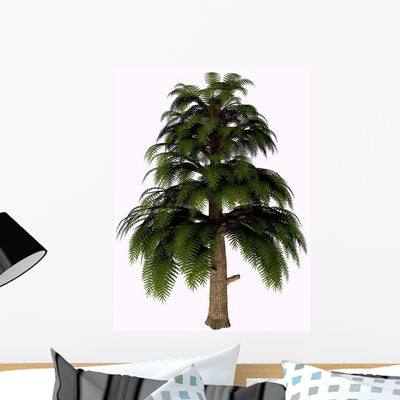 Archaeopteris Tree White Wall Decal shown on a wall