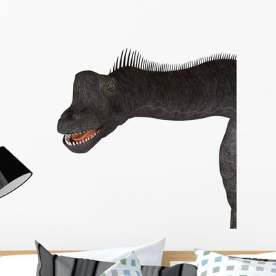 Brachiosaurus Dinosaur Head Wall Decal Design 1 shown on a wall