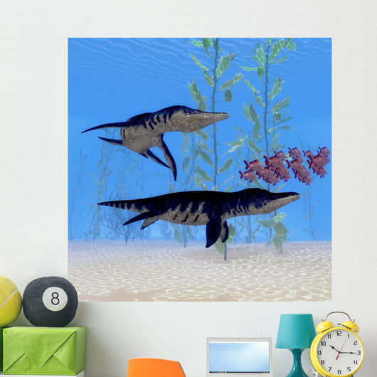 Two Liopleurodon Marine Reptiles Wall Decal