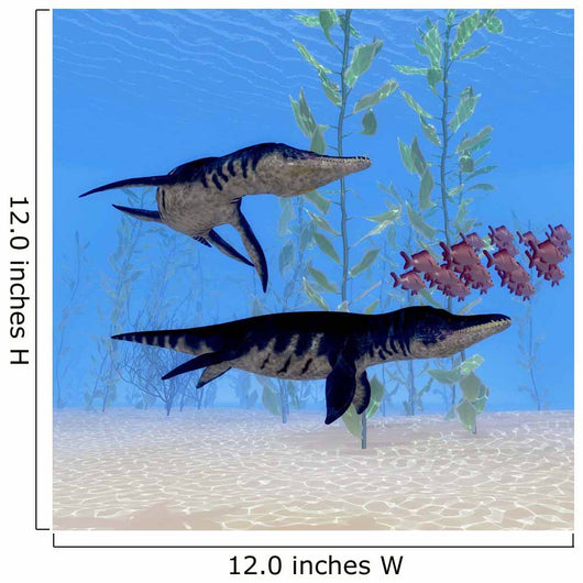Two Liopleurodon Marine Reptiles Wall Decal
