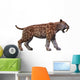 Saber-toothed Tiger White Wall Decal
