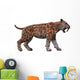Saber-toothed Tiger White Wall Decal