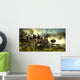 Stegosaurus Dinosaurs Drinking Water Wall Decal