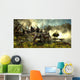Stegosaurus Dinosaurs Drinking Water Wall Decal