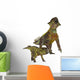 Adult Psittacosaurus Dinosaur with Wall Decal Design 1