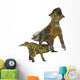 Adult Psittacosaurus Dinosaur with Wall Decal Design 1