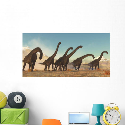 Brachiosaurus Dinosaur Herd Moving Wall Decal