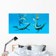 Mesosaurus Reptiles Chase after Wall Decal