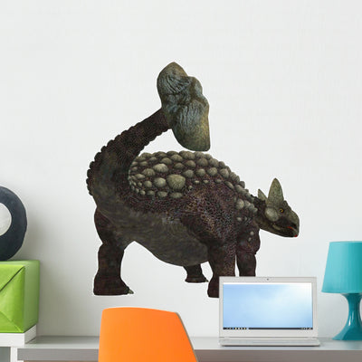 Rear Ankylosaurus Wall Decal shown on a wall