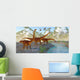 Diplodocus Dinosaurs Drink from Wall Decal
