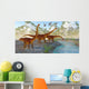 Diplodocus Dinosaurs Drink from Wall Decal