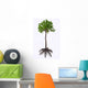 Extinct Glossopteris Plant White Wall Decal