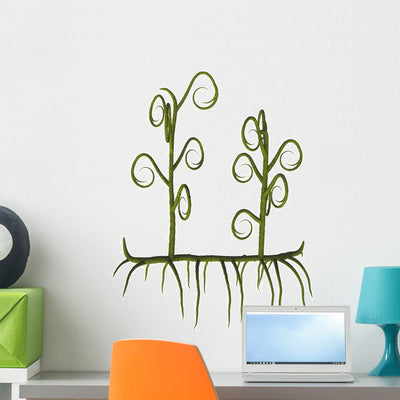 Asteroxylon Vascular Plant from Wall Decal shown on a wall