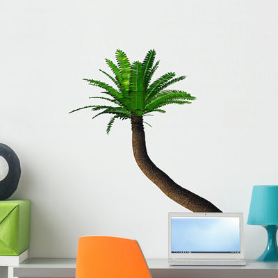 Cycad Tree White Wall Decal shown on a wall