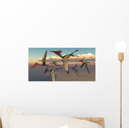 Flock Pterodactylus Pterosaurs Flying Wall Decal
