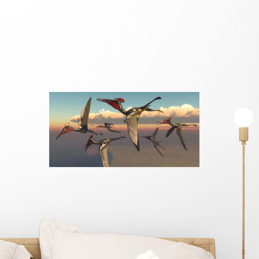 Flock Pterodactylus Pterosaurs Flying Wall Decal