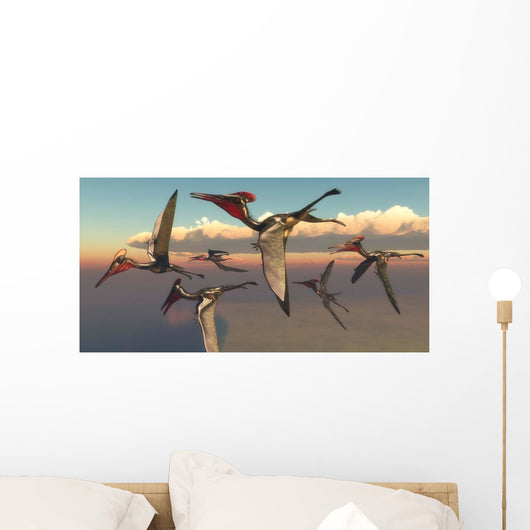 Flock Pterodactylus Pterosaurs Flying Wall Decal