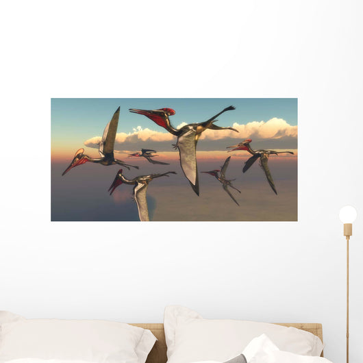 Flock Pterodactylus Pterosaurs Flying Wall Decal