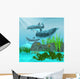 Three Dolphins Swim around Wall Decal Design 2
