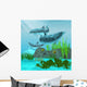 Three Dolphins Swim around Wall Decal Design 2