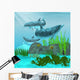 Three Dolphins Swim around Wall Decal Design 2