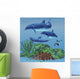 Three Dolphins Swim around Wall Decal Design 1