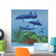 Three Dolphins Swim around Wall Decal Design 1
