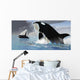 Whales Burst from Ocean Wall Decal
