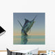Blue Marlin Bursts from Wall Decal